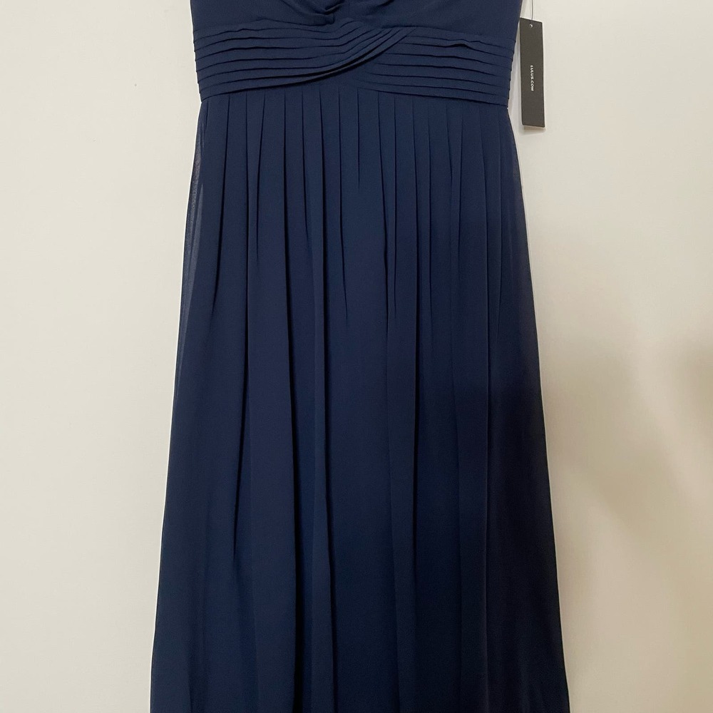 NWT Lulus Harmonious Navy Blue Off the Shoulder Maxi Dress‎ XS - Picture 8 of 11